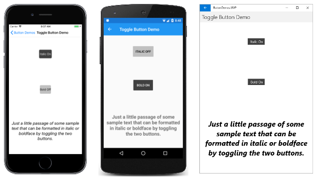 Toggle Button Demo