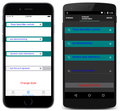 Blue Dynamic Style Inheritance Example