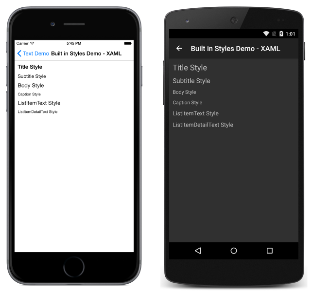 Device Styles Example