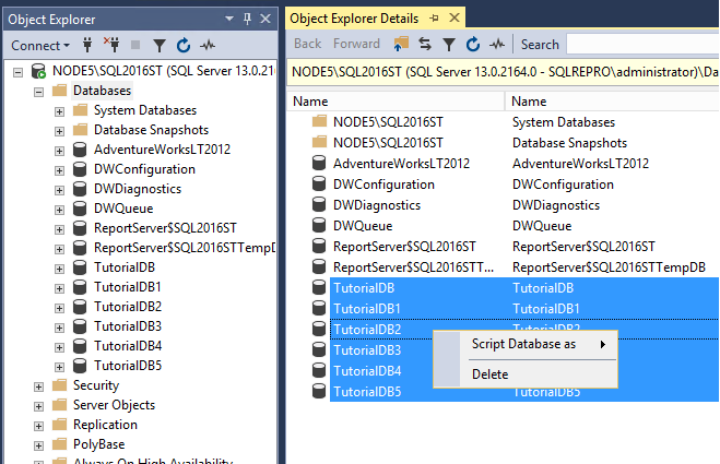 Object Explorer Details