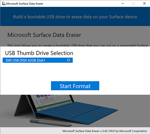 Figure 4. USB thumb drive selection>