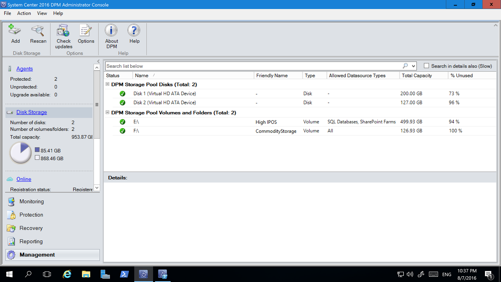 View Disk Storage Allocation