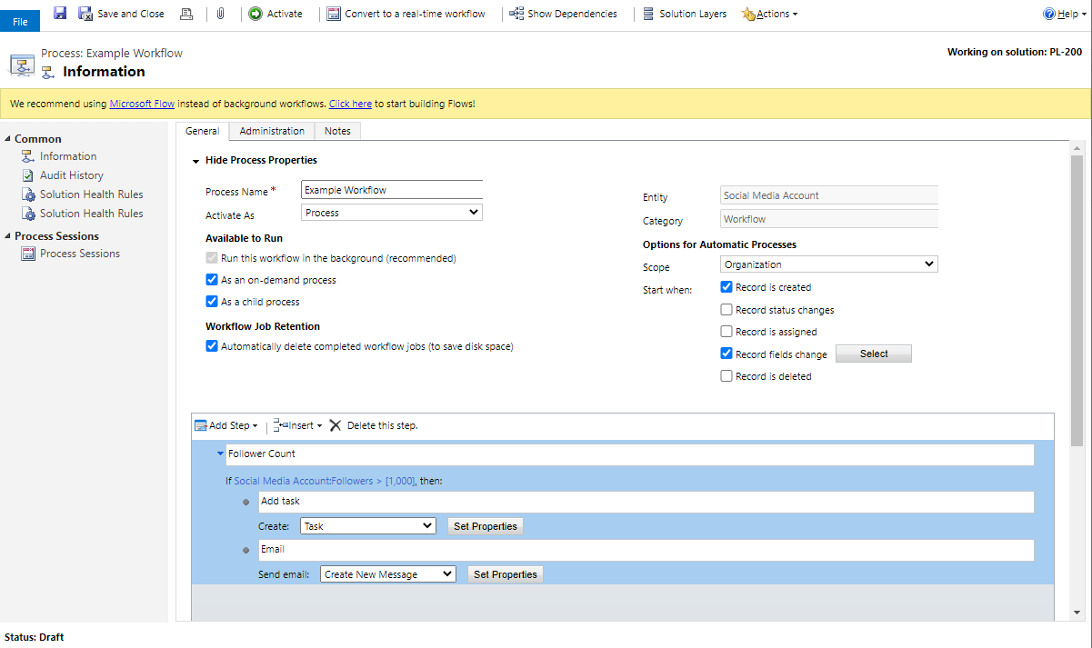 Screenshot of the Classic workflow editor.