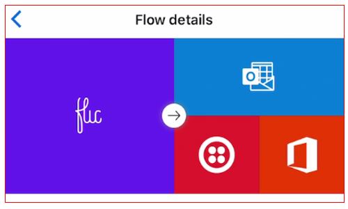 Screenshot of the mobile flow connectors.