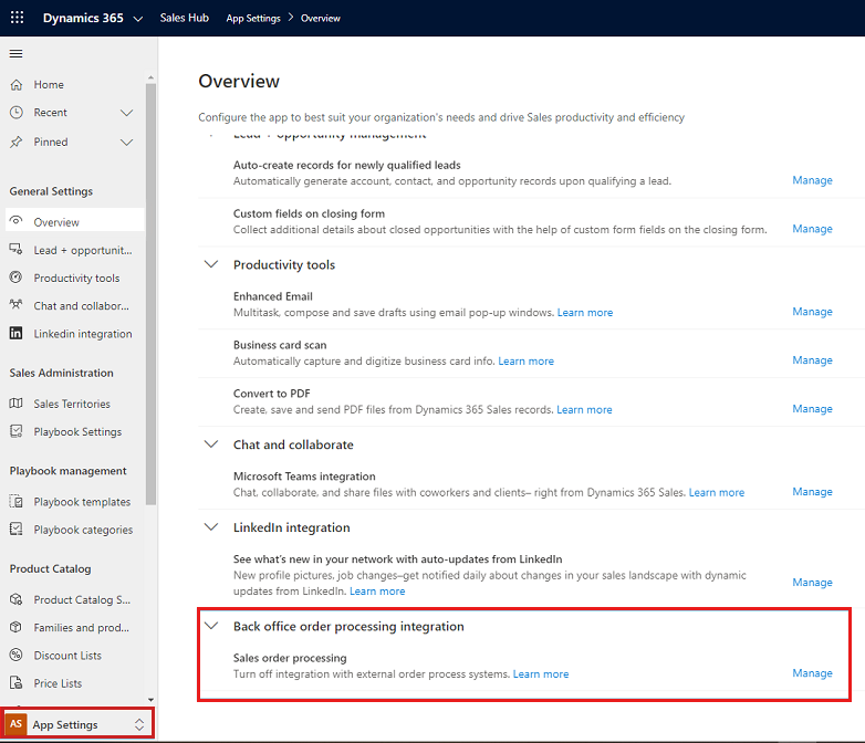 Setting to disable back-office order-processing integration.