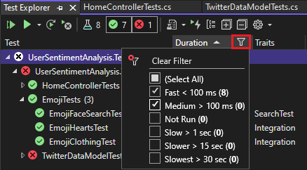 Screenshot of a column sort.