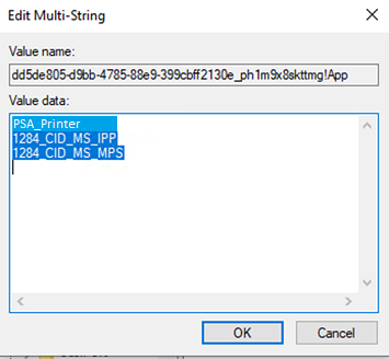 P S A key in edit multi string dialog