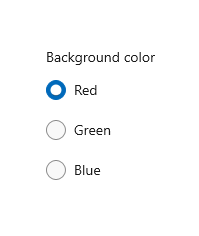 A group of three radio buttons