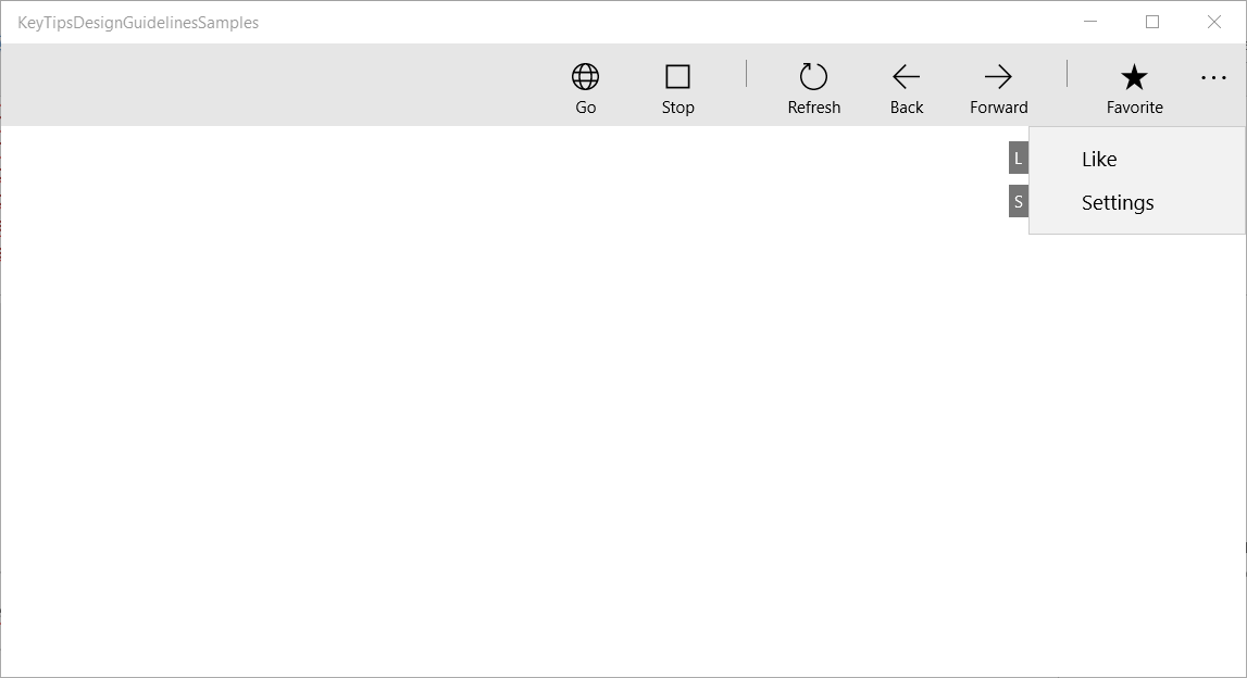 Secondary access keys for CommandBar