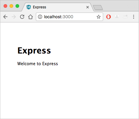 正在运行的 Express 应用程序的屏幕截图。