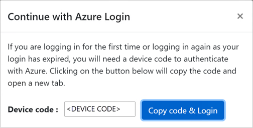 显示 Azure 登录弹出窗口的屏幕截图。