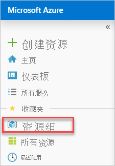 Azure 门户中选择资源组的屏幕截图