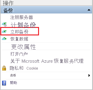 屏幕截图显示了如何选择“立即备份”。