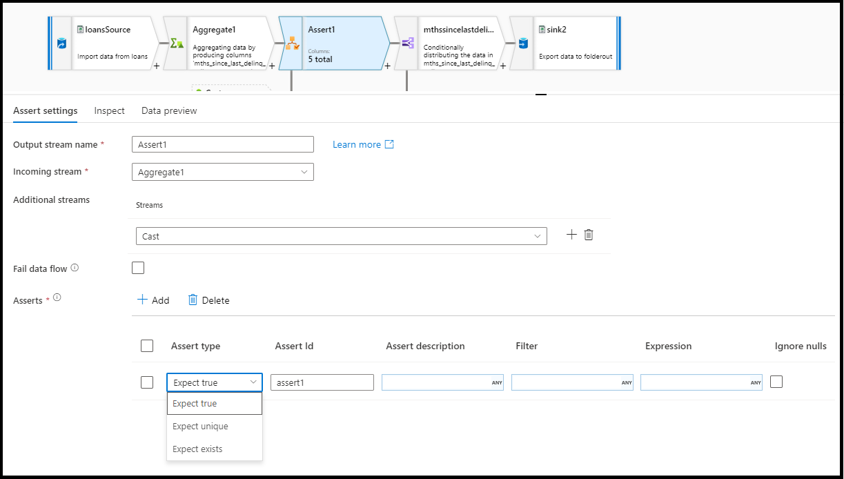 Assert configuration