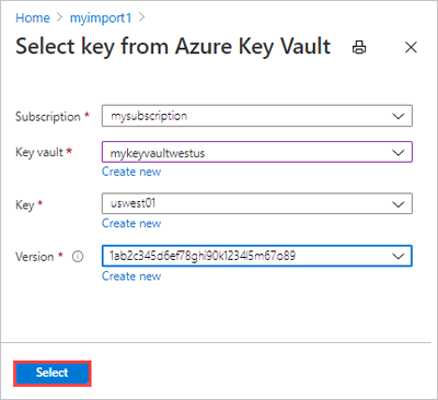 Azure 密钥保管库中的密钥