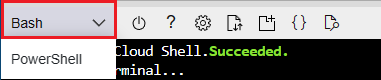 Azure Cloud Shell 的屏幕截图。