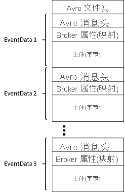 显示捕获的 Avro 数据的结构的关系图。