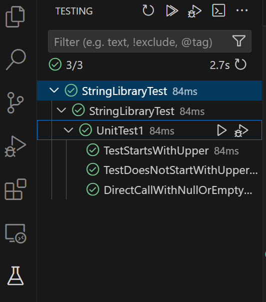 Visual Studio Code 测试资源管理器