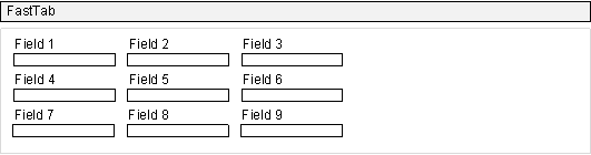 GridLayout control with 3 rows and 3 columns.