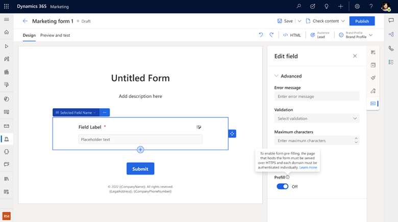 Form prefill