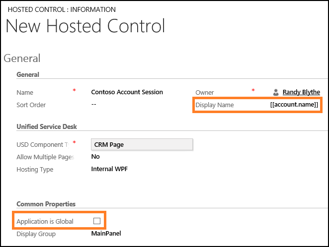 Create a session-scoped hosted control.