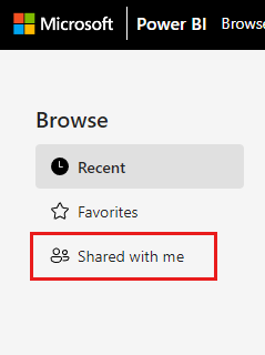 Screenshot of Shared with me option in Browse pane.