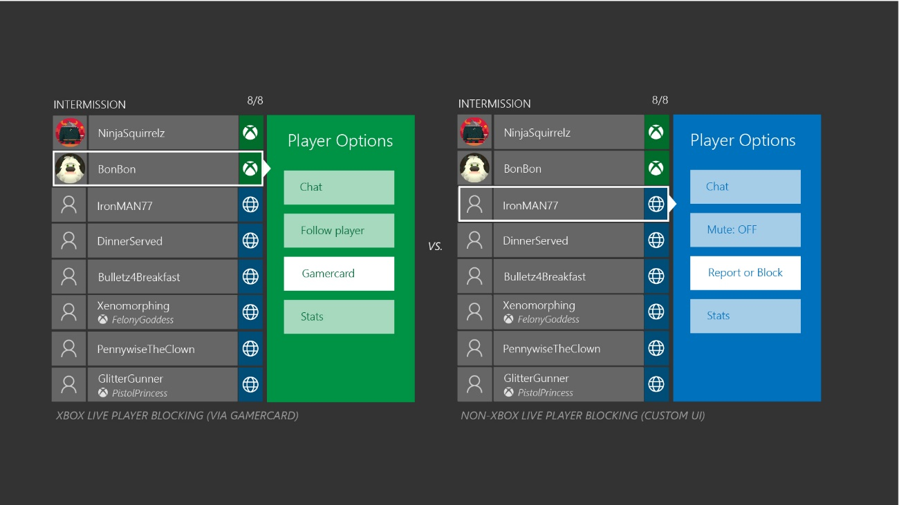 通过自定义游戏 UI 阻止非 Xbox Live 玩家