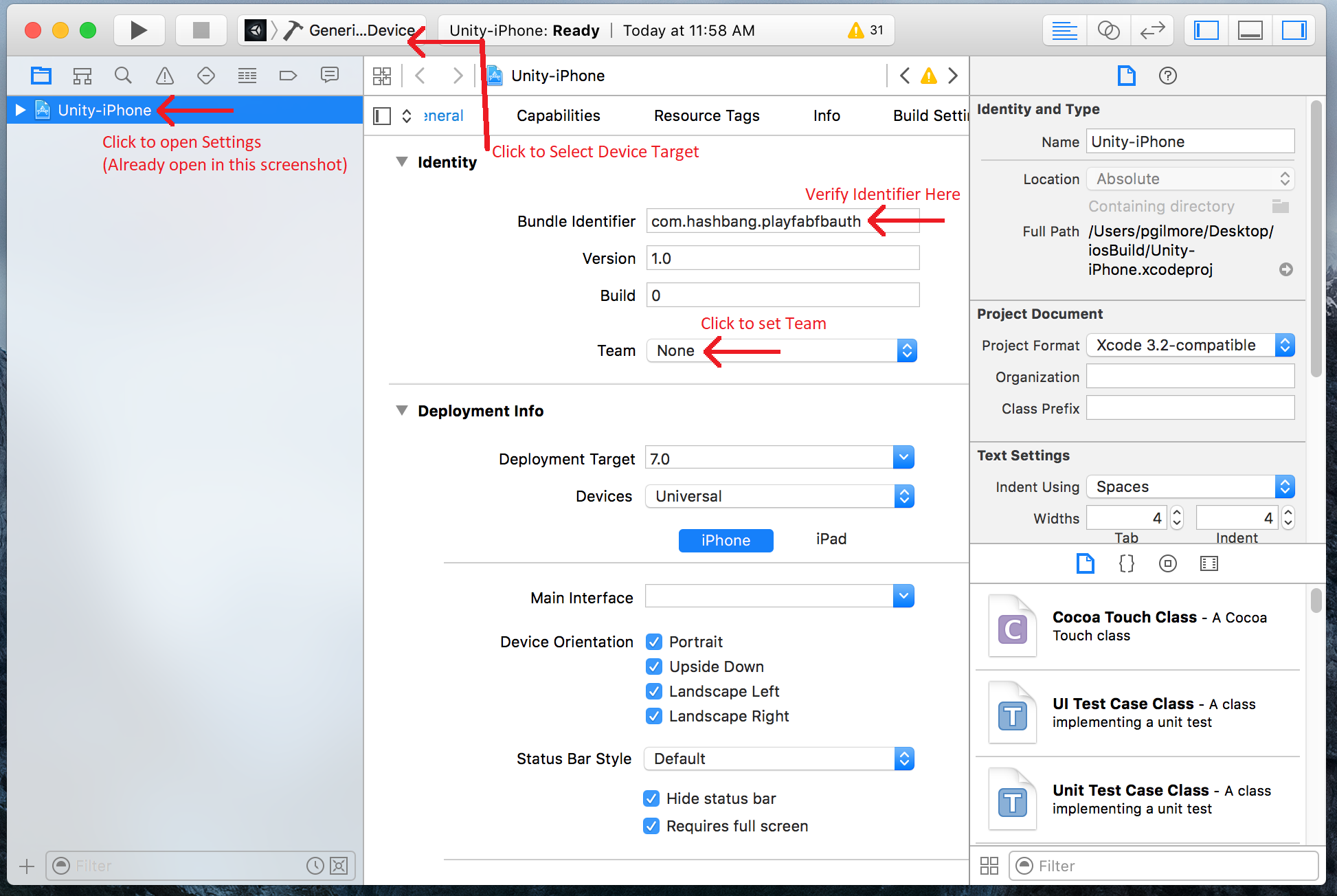 iOS 项目设置：验证捆绑包 ID