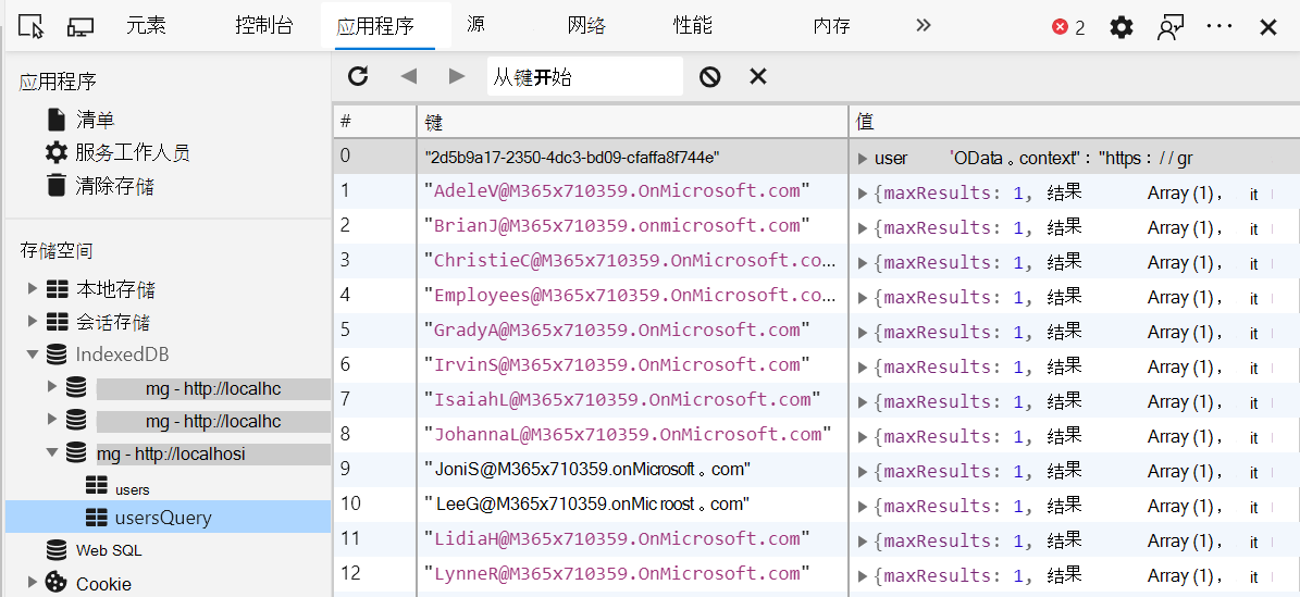 devtools indexedDB