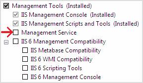 Screenshot showing the list of services. An arrow points to Management Service.