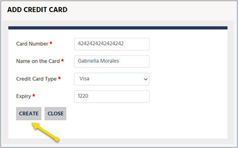 Create credit card.