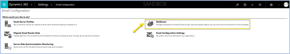 Select Mailboxes.