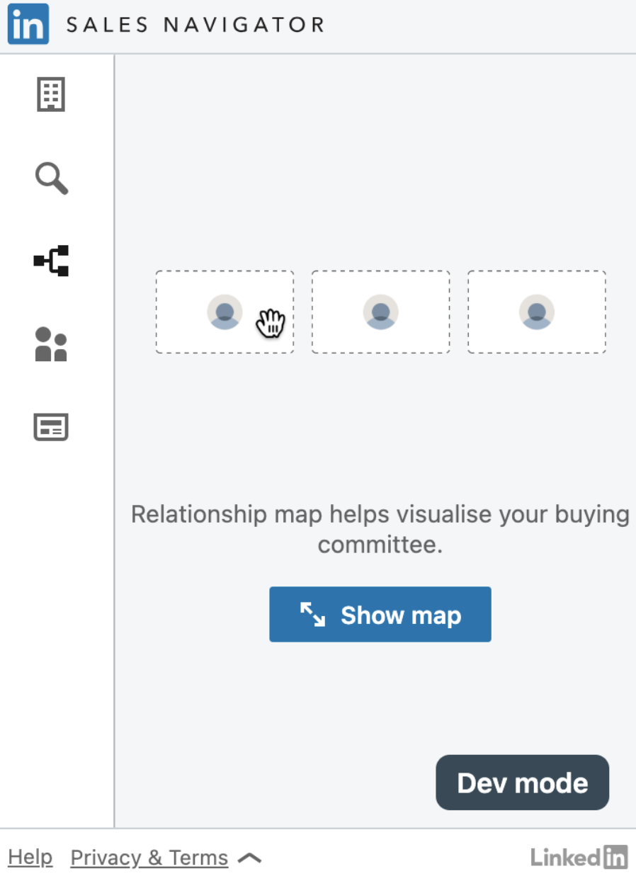 Relationship Map, 1-Column Large Dev Mode, Classic