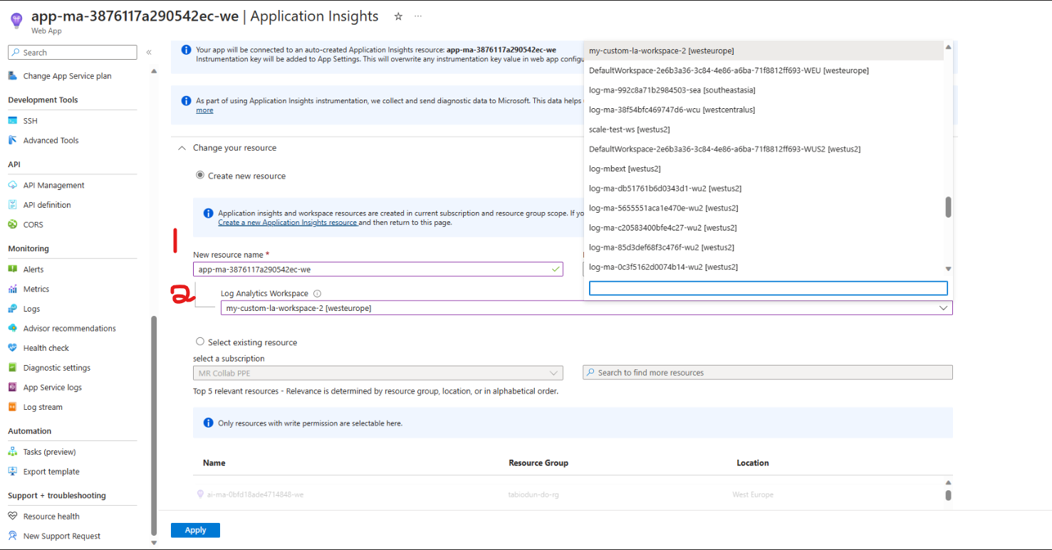 App Insights 窗体