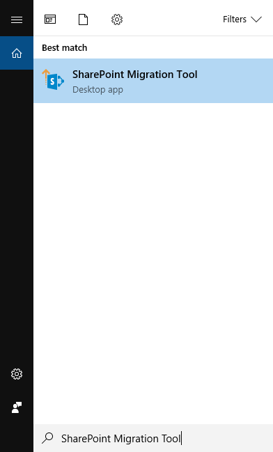 Open the SharePoint Migration Tool