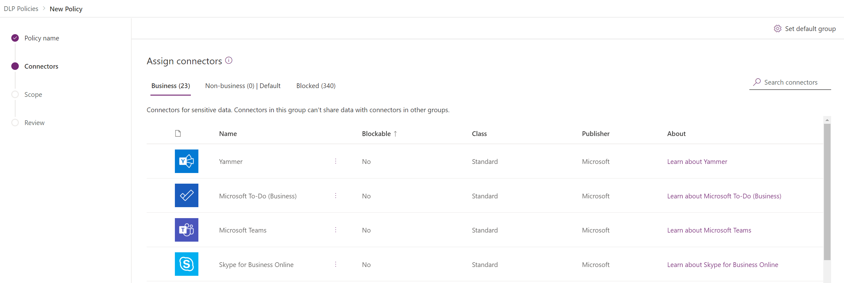 Image of the Assign connectors page.