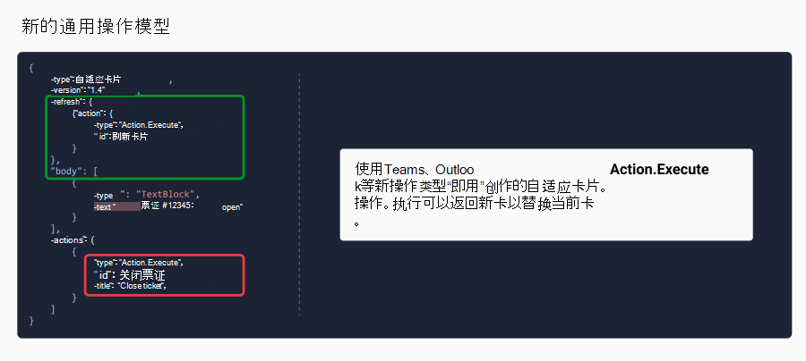 自适应卡片的新通用操作