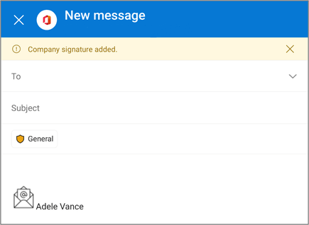 添加到 Outlook mobile 中撰写的邮件的示例签名。