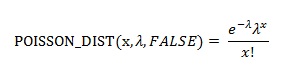 cumulative= FALSE 的POISSON_DIST公式