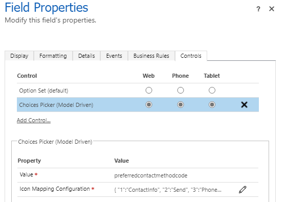 Control Properties.