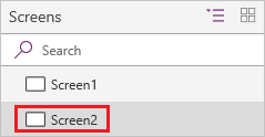 列表中的 Screen2。