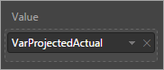 可视化窗格中的 VarProjectedActual 值。