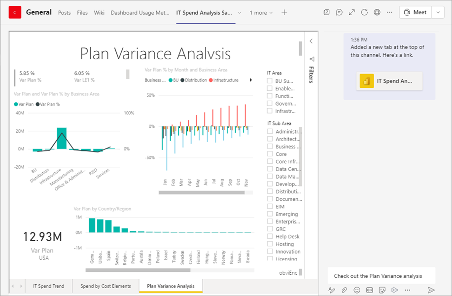 Microsoft Teams 对话选项卡