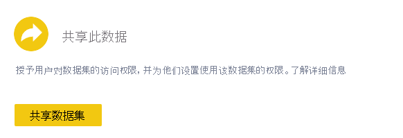 数据详细信息页上“数据市场共享”部分的屏幕截图。