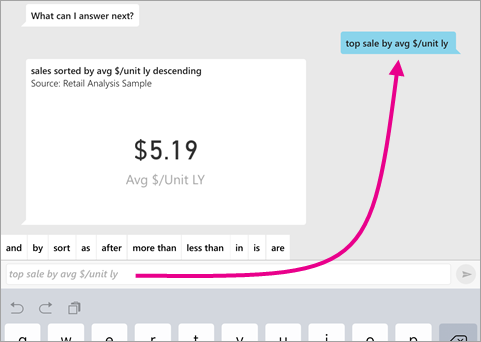 Screenshot of a question, showing the top sale by average amount per unit.