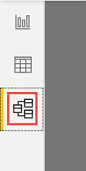 在 Power BI Desktop 中选择“模型视图”的屏幕截图。