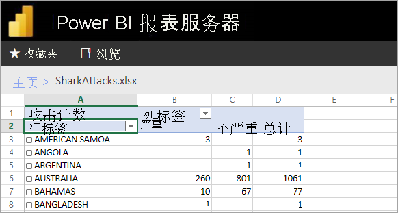 Excel reports viewed from the report server web portal