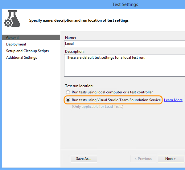 Choose to run your load test in the cloud