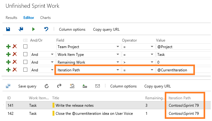 @CurrentIteration in the context of a query