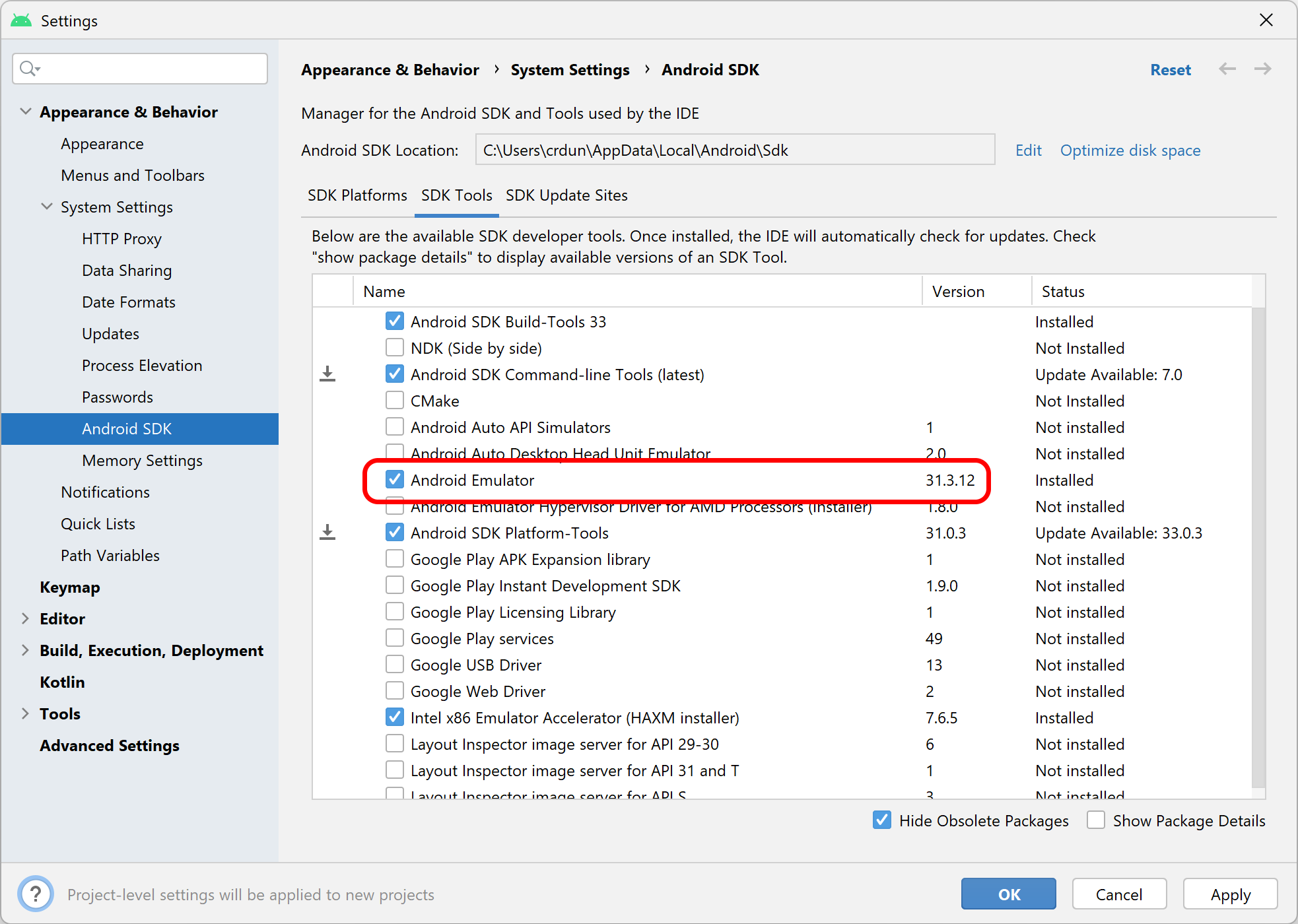 SDK Manager